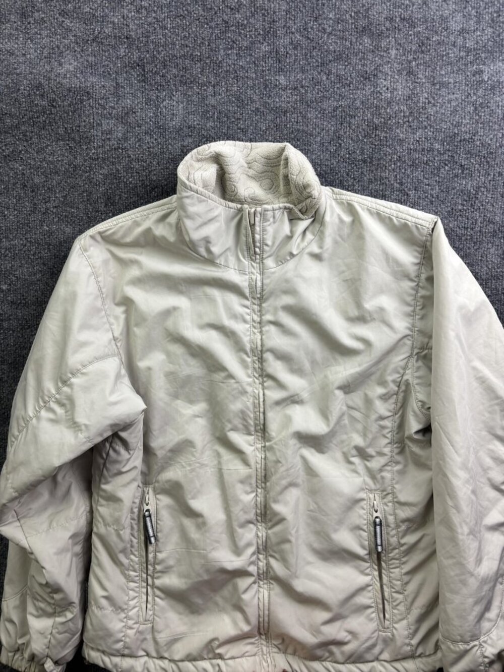 Columbia Jacket Womens Large White Interchange Fleece Lined Full Zip Pockets